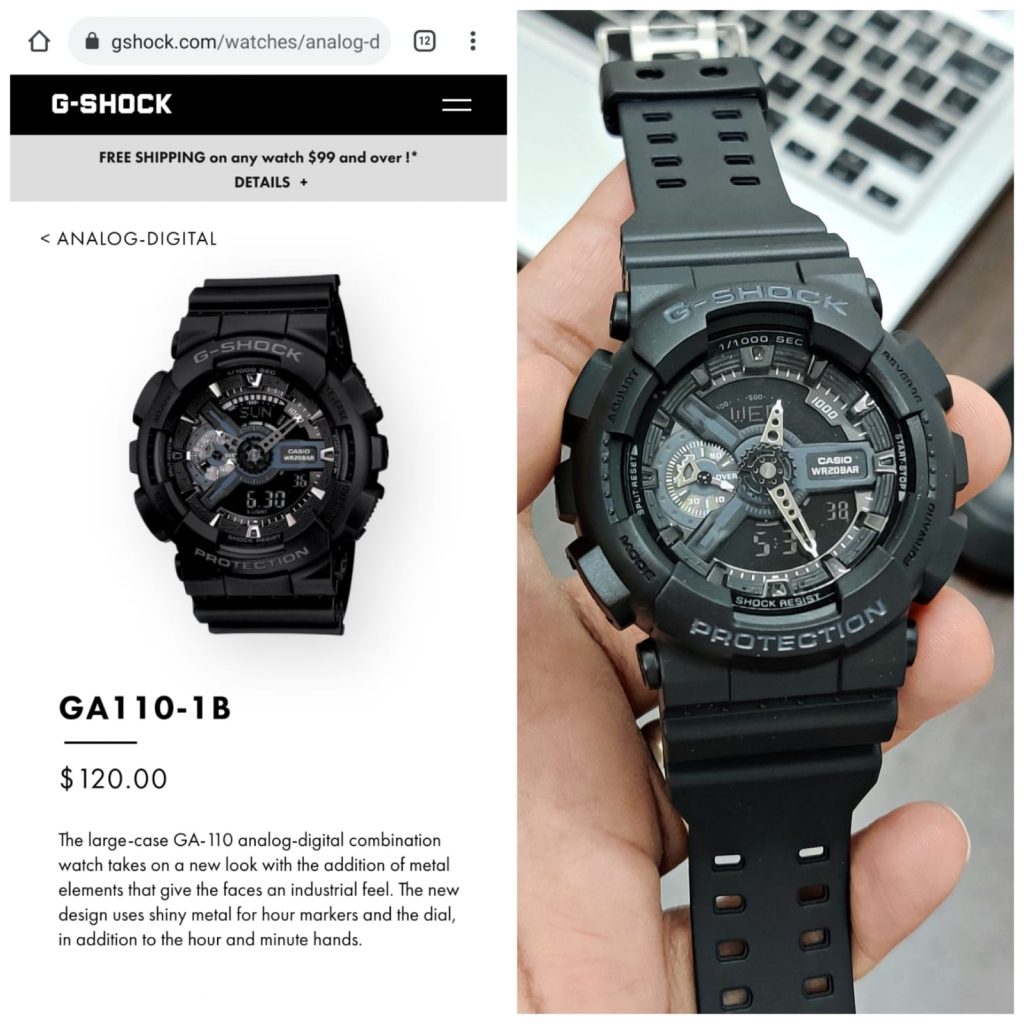 G-shock GA 110 Black Rubber Watch