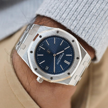 Audemars Piguet AP Royal Oak Silver Blue Metal