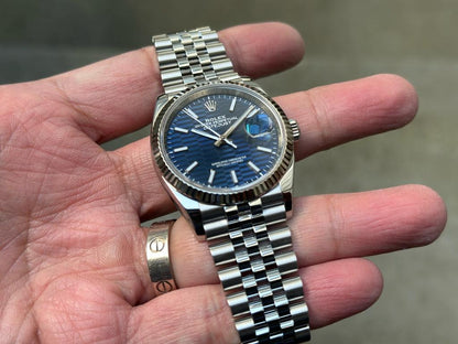 Rolex Datejust Silver Blue Dial Metal Watch Virat Kohli