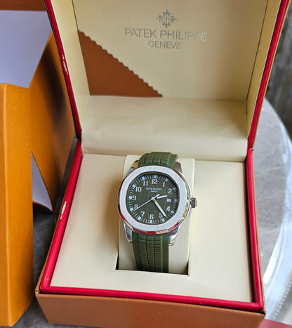 Patek Phillipe Nautilus Silver Green Akshay kumar watch