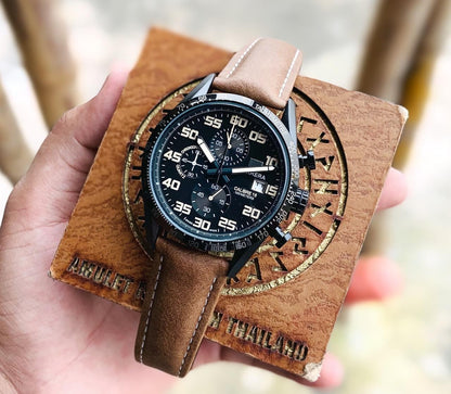 Tagheuer Grand Carrera Formula 1 Brown leather watch